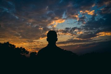 silhouette of people during sunset